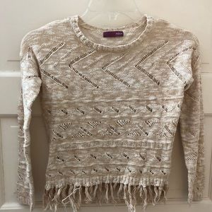 Aqua Girls Cream Sweater, medium